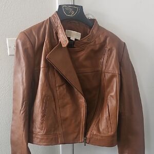MICHAEL Michael Kors Tan Leather Jacket
